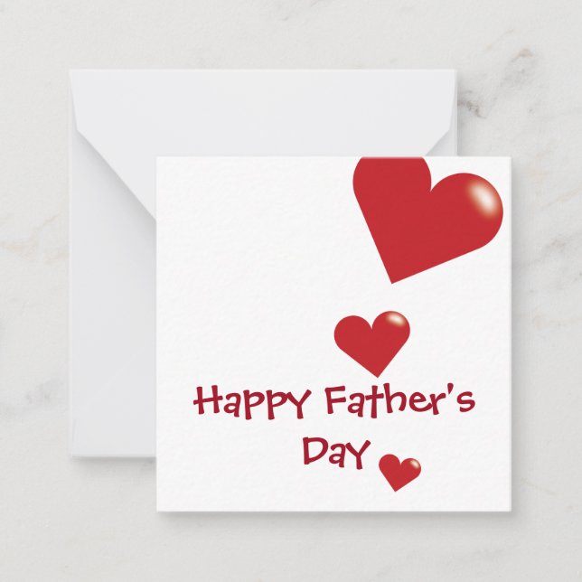 Tarjeta Pequeña Globos de corazón del Día del Padre Feliz (Anverso)