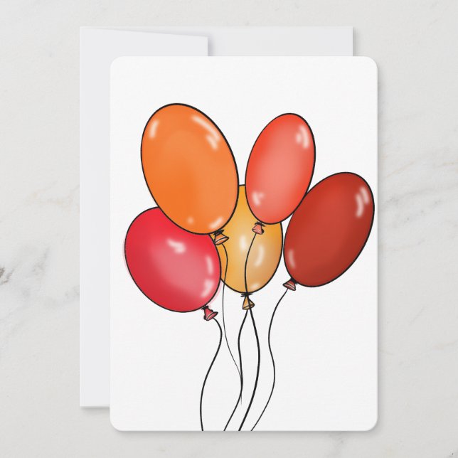 Tarjeta Pequeña Globos - vibraciones felices (Anverso)