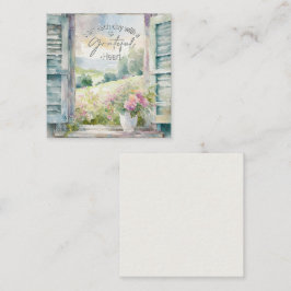 Tarjeta Pequeña Glorioso acuarela floral ventana