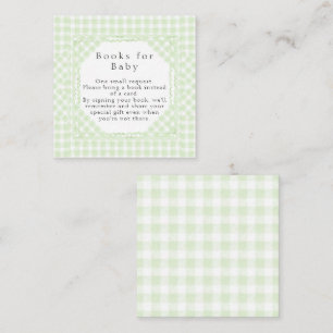 Tarjeta Pequeña Gloriosos Libros Verdes de Gingham para el Bebé
