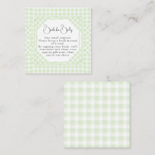 Tarjeta Pequeña Gloriosos Libros Verdes de Gingham para el Bebé