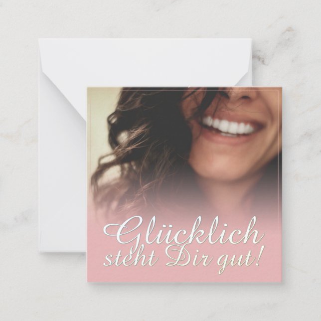 Tarjeta Pequeña ¡Glücklich steht Dir gut! - Rosé (Anverso)