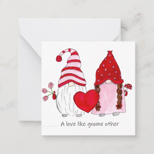 Tarjeta Pequeña Gnome Valentine Un amor como gnome otros (Anverso)