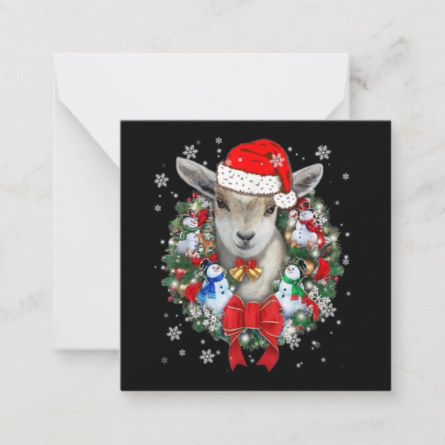 Tarjeta Pequeña Goat Christmas Ornament (Anverso)