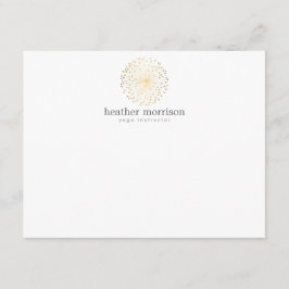 Tarjeta Pequeña GOLD DANDELION STARBURST LOGO en WHITE Notecard