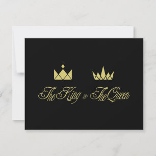 Tarjeta Pequeña Golden King and Queen Crowns for Wedding