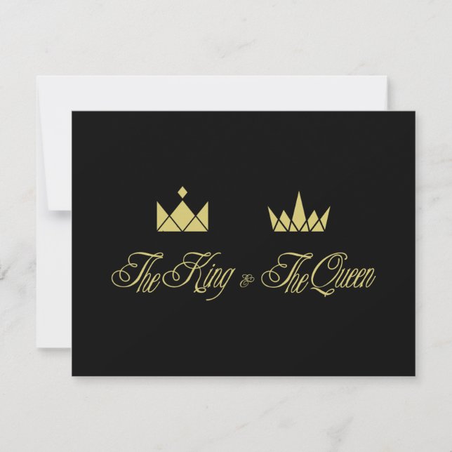 Tarjeta Pequeña Golden King and Queen Crowns for Wedding (Anverso)