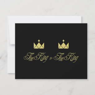 Tarjeta Pequeña Golden King Crowns for Gay Wedding