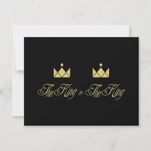 Tarjeta Pequeña Golden King Crowns for Gay Wedding (Anverso)