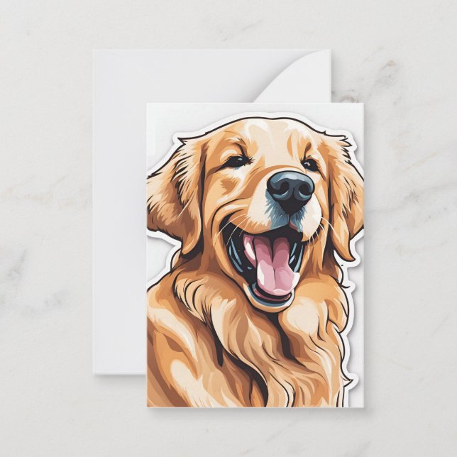 Tarjeta Pequeña Golden Retriever | Mensaje en blanco (Anverso)