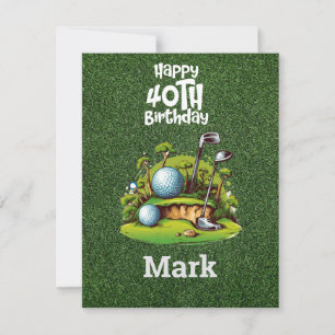 Tarjeta Pequeña Golf 40 años de ser maravilloso