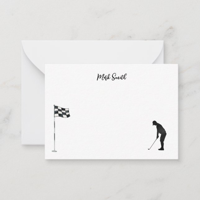 Tarjeta Pequeña Golf con nombre para golfista (Anverso)