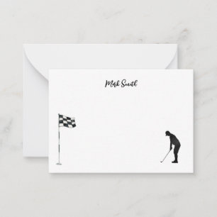 Tarjeta Pequeña Golf con nombre para golfista