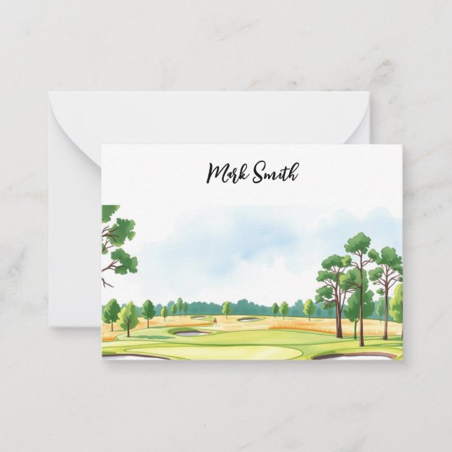 Tarjeta Pequeña Golf con nombre para golfista (Anverso)