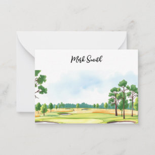 Tarjeta Pequeña Golf con nombre para golfista