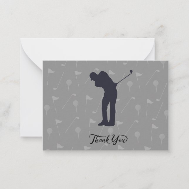 Tarjeta Pequeña Golf Gracias golfista por venir al funeral (Anverso)