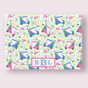 Tarjeta Pequeña Golf Preppy Tres letras Monograma