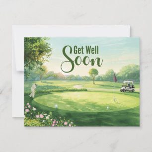 Tarjeta Pequeña Golf Recupérate pronto Golfista