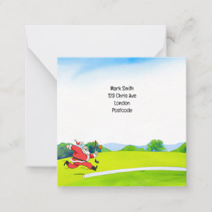 Tarjeta Pequeña Golf Santa Claus para Navidades de golf