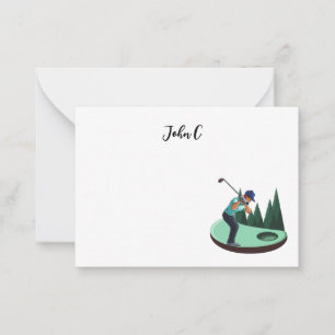 Tarjeta Pequeña Golf y golf de Name Cart
