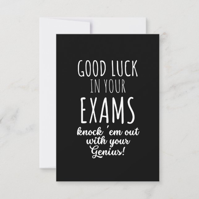 Tarjeta Pequeña good Luck in your exams (Anverso)