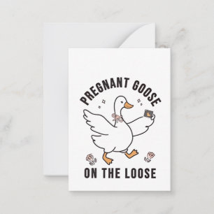 Tarjeta Pequeña Goose preñado en el pájaro ganso del embarazo suel