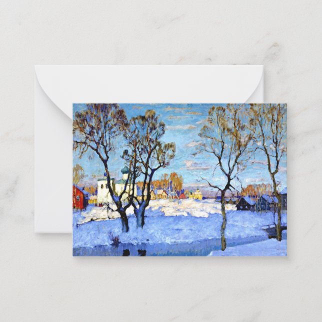 Tarjeta Pequeña Gorbatov - Primavera temprana en Pskov (Anverso)