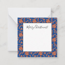 Tarjeta Pequeña Gorra de bufanda de suéter de Navidad feo rojo bla