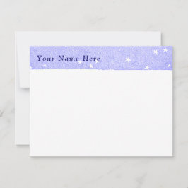 Tarjeta Pequeña Grabado personalizado de Luna Azul y Estrellas 