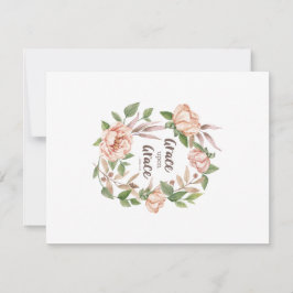 Tarjeta Pequeña Grace Upon Grace - John 1:16 - Floral