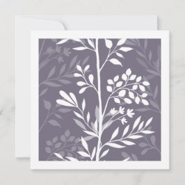 Tarjeta Pequeña Graceful Floral Silhouette Lavender Purple Minimal