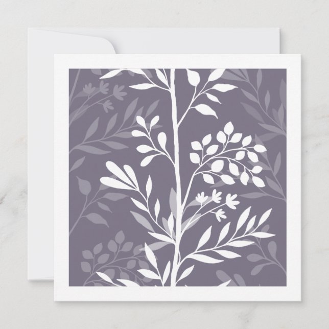 Tarjeta Pequeña Graceful Floral Silhouette Lavender Purple Minimal (Anverso)