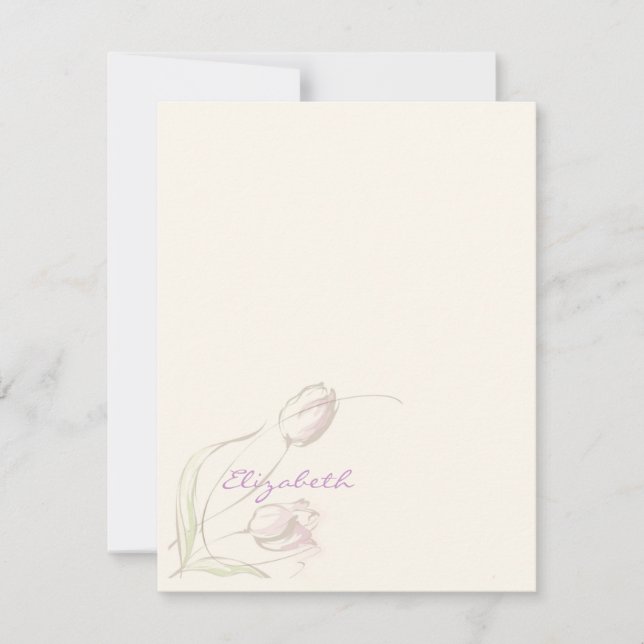 Tarjeta Pequeña Graceful Tulips Stationery Personal (Anverso)