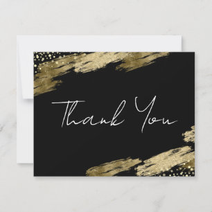 Tarjeta Pequeña Gracias a Black and Gold Elegant