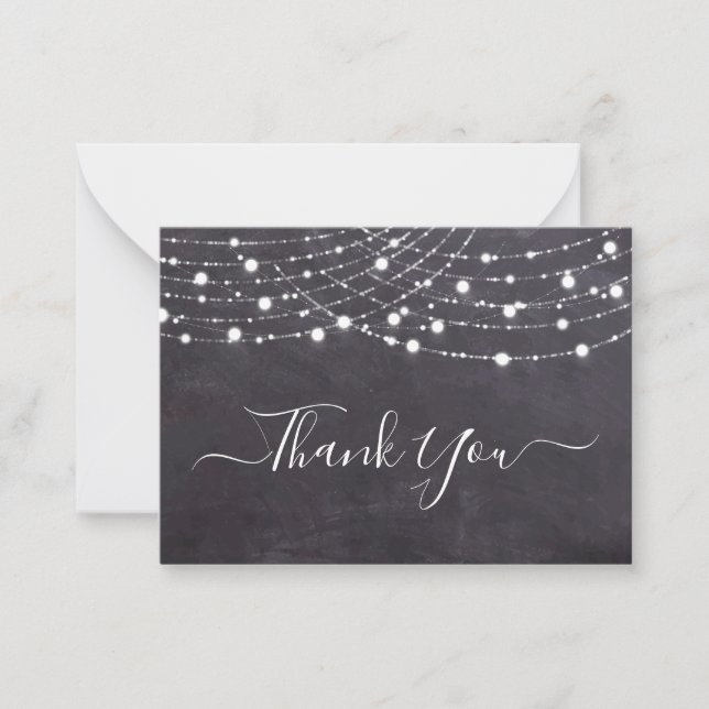 Tarjeta Pequeña Gracias a Budget Rustic Chalkboard String Lights (Anverso)
