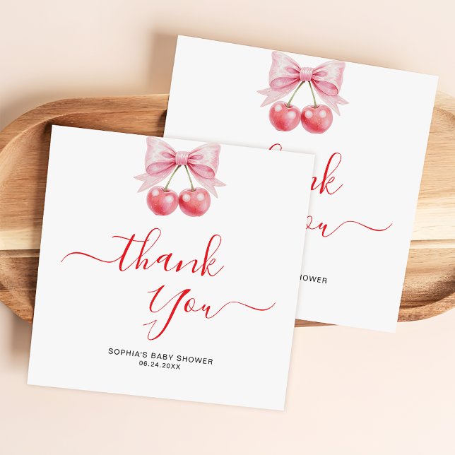Tarjeta Pequeña Gracias a Budget Sweet Cherry Baby Shower (Subido por el creador)