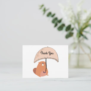 Tarjeta Pequeña Gracias a Cute Beaver