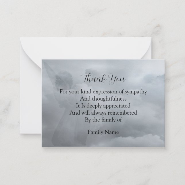 Tarjeta Pequeña Gracias a la sombra de Ángel (Anverso)