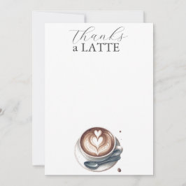 Tarjeta Pequeña Gracias A Latte Coffee Lover Notecards