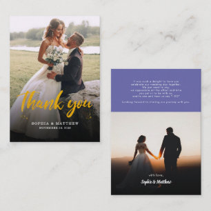 Tarjeta Pequeña Gracias a presupuesto con letras de mano para boda
