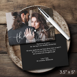 Tarjeta Pequeña Gracias a presupuesto con letras de mano para boda