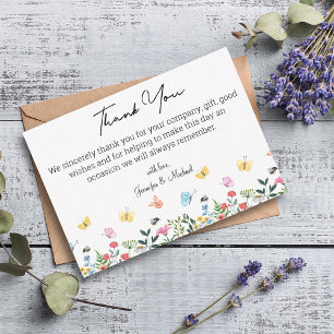 Tarjeta Pequeña gracias acuarela verano botánico boda 