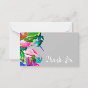 Tarjeta Pequeña Gracias arte de acuarela floral moderna