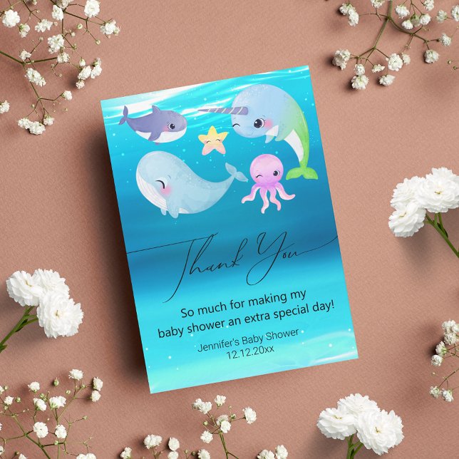 Tarjeta Pequeña gracias bebé ducha moda acuario de escritura a man (Subido por el creador)