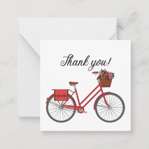 Tarjeta Pequeña Gracias Bicicleta Roja