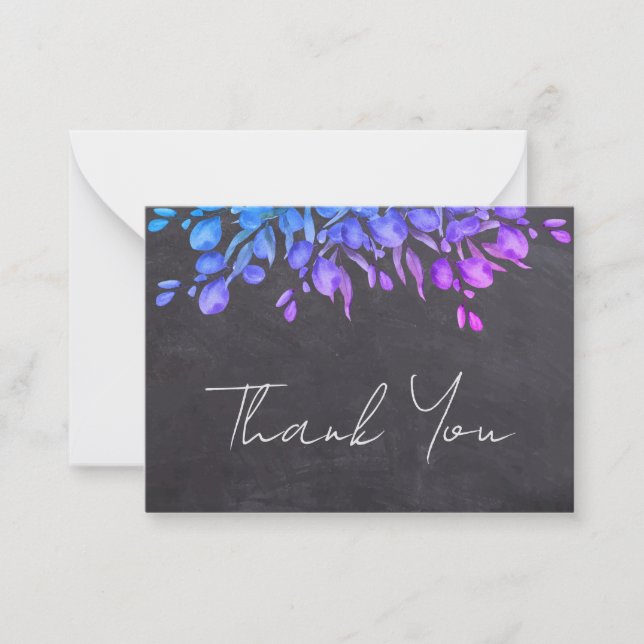 Tarjeta Pequeña Gracias Botánico Rústico de Chalkboard Presupuesta (Anverso)