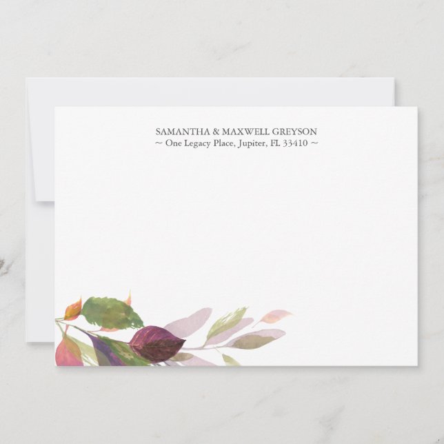 Tarjeta Pequeña Gracias Cartas Rústica Caída Estacionamiento De Fo (Anverso)