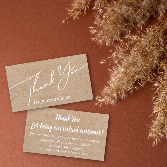 Tarjeta Pequeña gracias código de descuento kraft para pequeñas em (Subido por el creador)