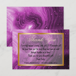 Tarjeta Pequeña Gracias compañero de trabajo y mármol rosa, marco 