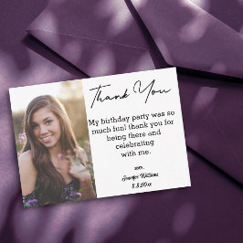 Tarjeta Pequeña gracias dulce 16 cumpleaños foto simple